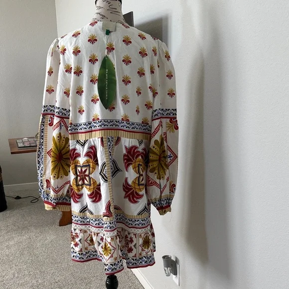 FARM Rio White Dress with Red and Yellow Floral Accents - Picture 3 of 6